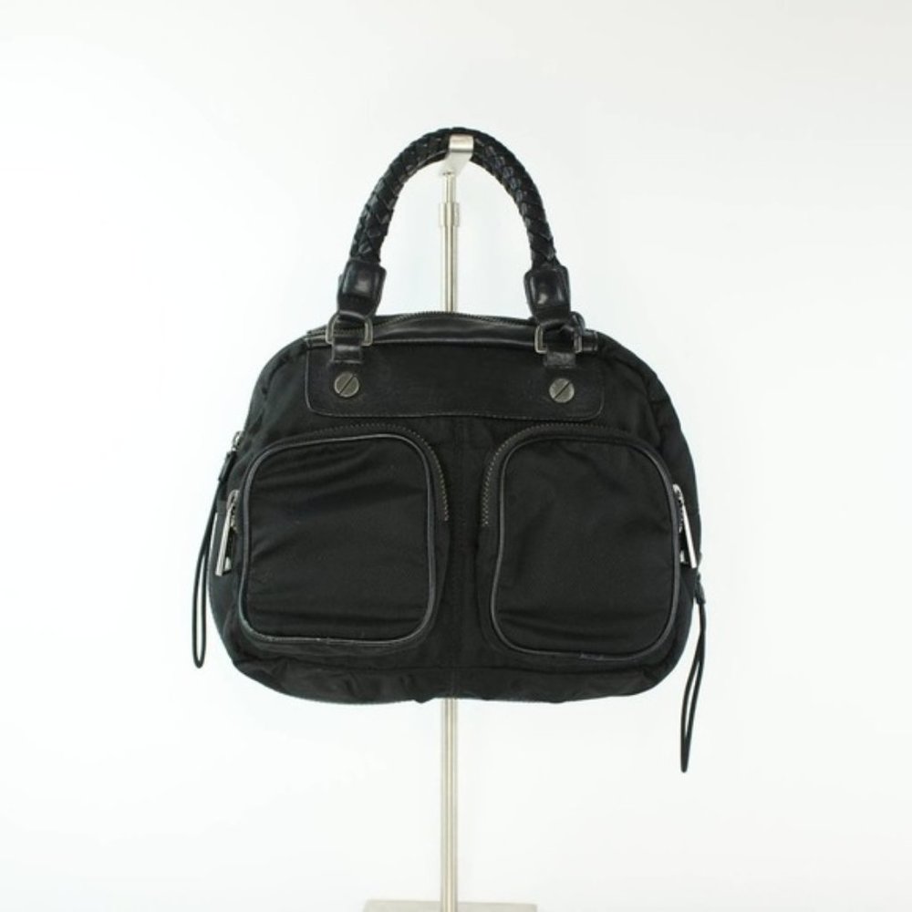 LAMB Halman Freestyle Satchel Bag Black Leather